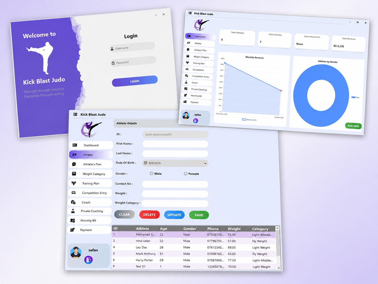 KickBlast Judo project interface showcase