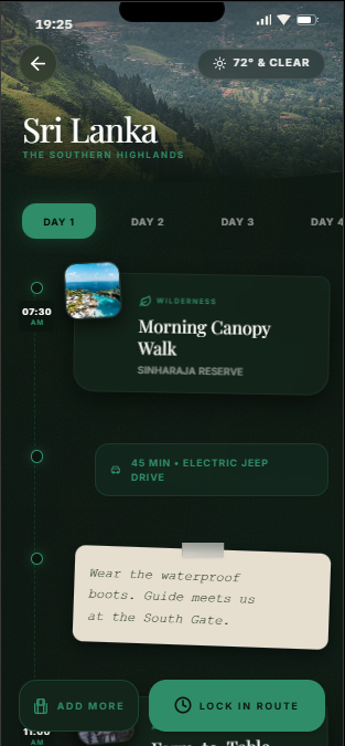 ETCP trip planner interface